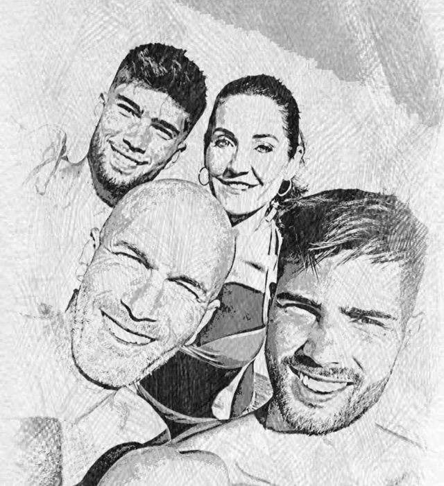 Gravure photo de famille